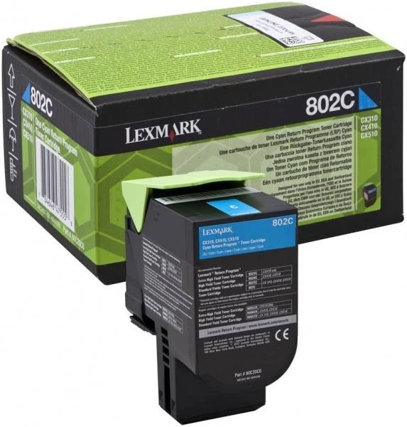 Lexmark 802C kasetė, žalsvai mėlyna