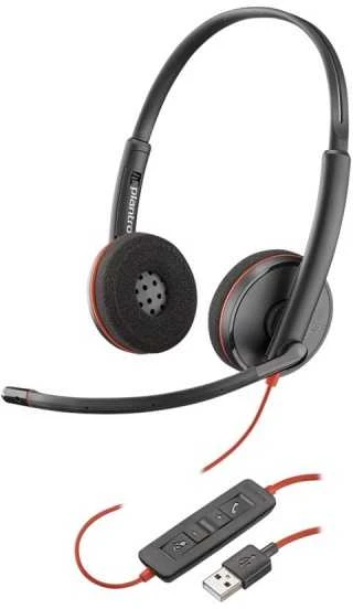 Plantronics Poly BLACKWIRE,C3225 USB-A Poly USB-A Ausinės Su mikrofonu Juodas USB Type-A su laidu