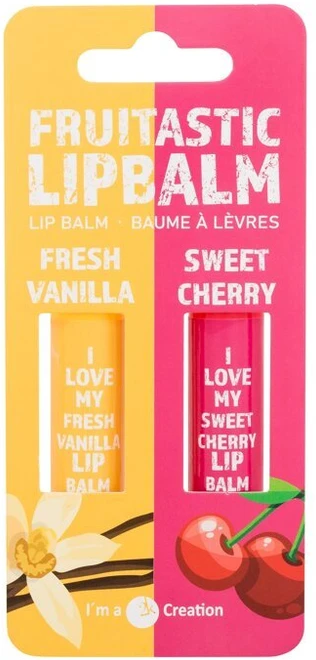 2K Games 2K Fruitastic Lūpų balzamas lūpų balzamai (Fresh Vanilla, 4.2 g + Sweet Cherry, 4.2 g)