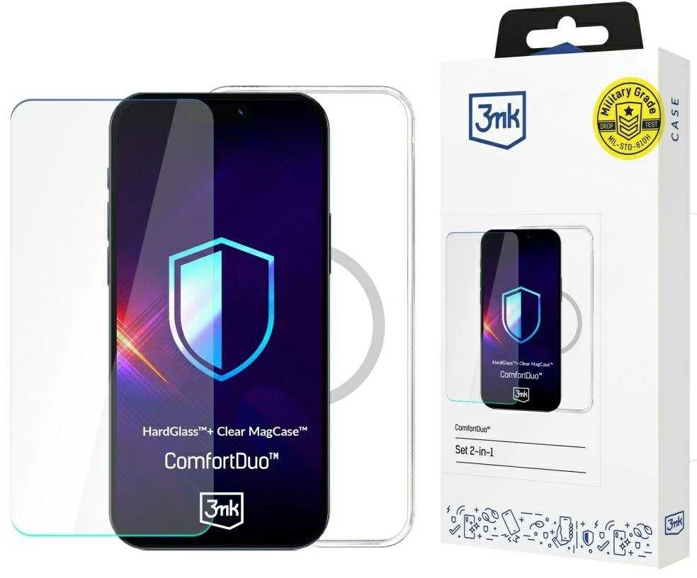 3MK ComfortDuo Clear MagDėklas kit skirtas Apple Apple iPhone 17 Pro