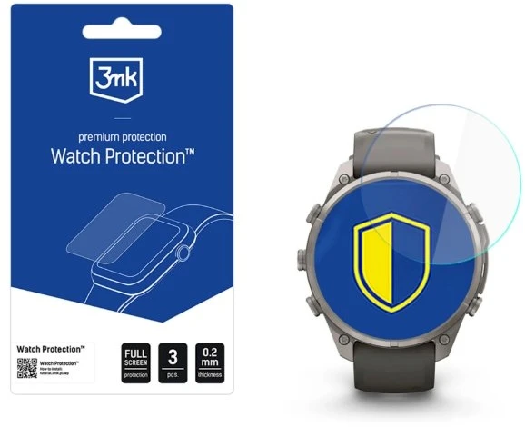 Hibridinis stiklas 3MK FlexibleGlass Watch, skirtas Garmin Fenix 9 Pro Solar 47 mm