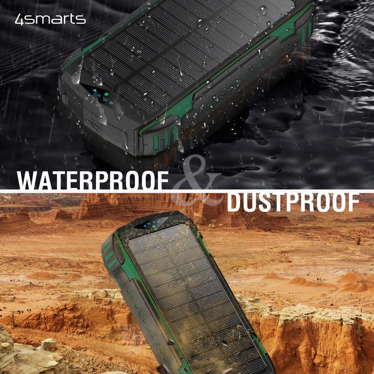 4Smarts Solar Power Bank Rugged TitanPack UltiMag 20000mAh Žalias ( Žalias)