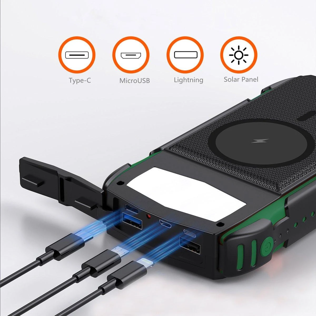 4Smarts Solar Power Bank Rugged TitanPack UltiMag 20000mAh Žalias ( Žalias)