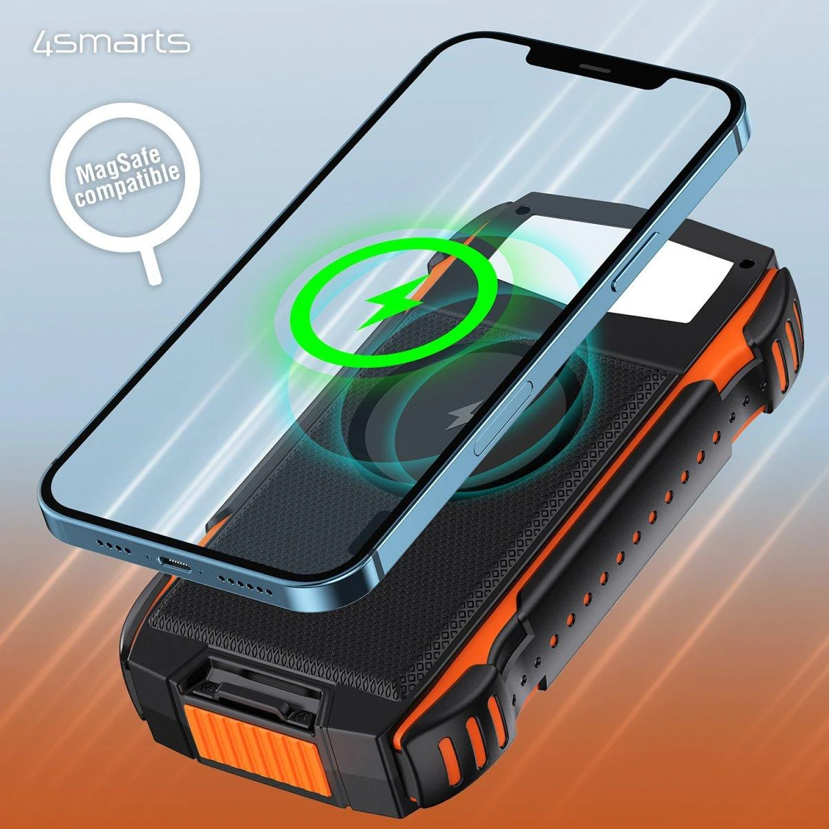 4Smarts Solar Power Bank Rugged TitanPack UltiMag 20000mAh juodas (juodas)