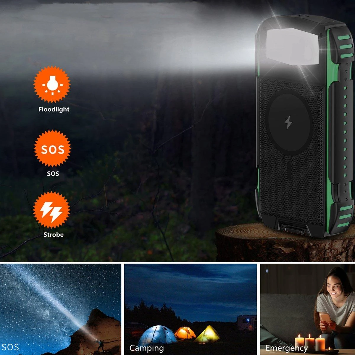 4Smarts Solar Power Bank Rugged TitanPack UltiMag 20000mAh Žalias ( Žalias)