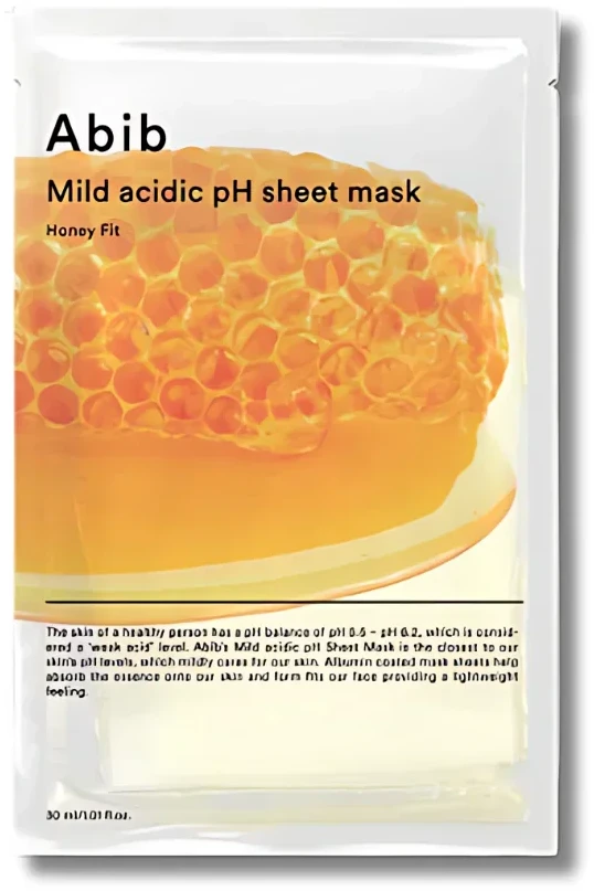 Abib Mild Acidic pH Sheet Kaukė Honey Fit maitinanti švelniai rūgštinė lakštinė veido kaukė, 30 ml