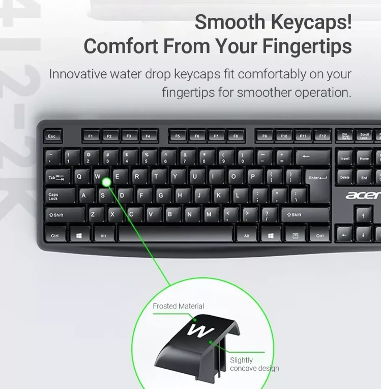 Acer LK41-2K Belaidė klaviatūra ir pelė USB / ENG