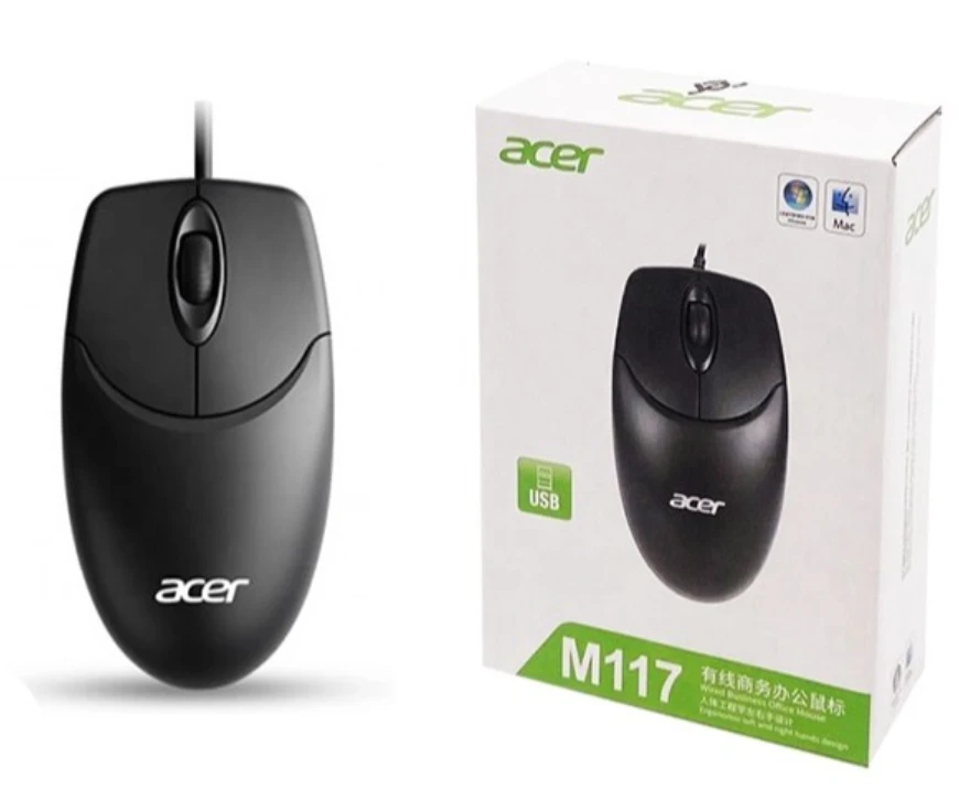 Pelė Acer M117 su laidu Optinė pelė 1200DPI