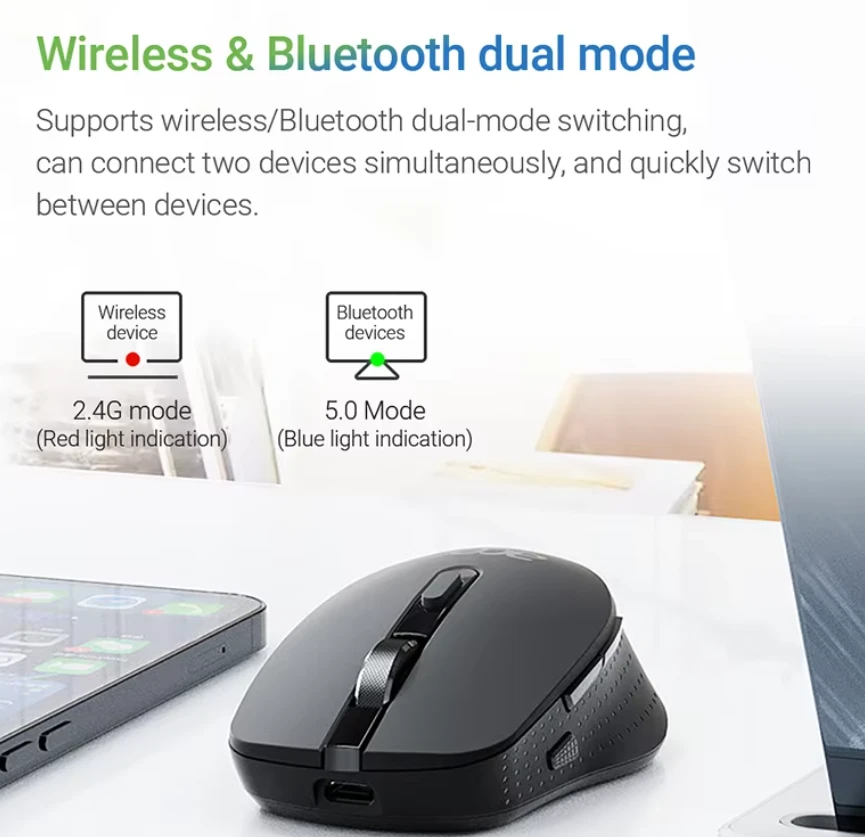 Pelė Acer M155 Optinė belaidė pelė 1600DPI / USB-C / Bluetooth