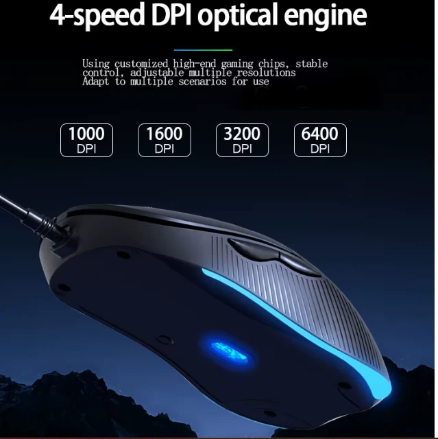 Acer OMW214 su laidu Optinė pelė 6400DPI