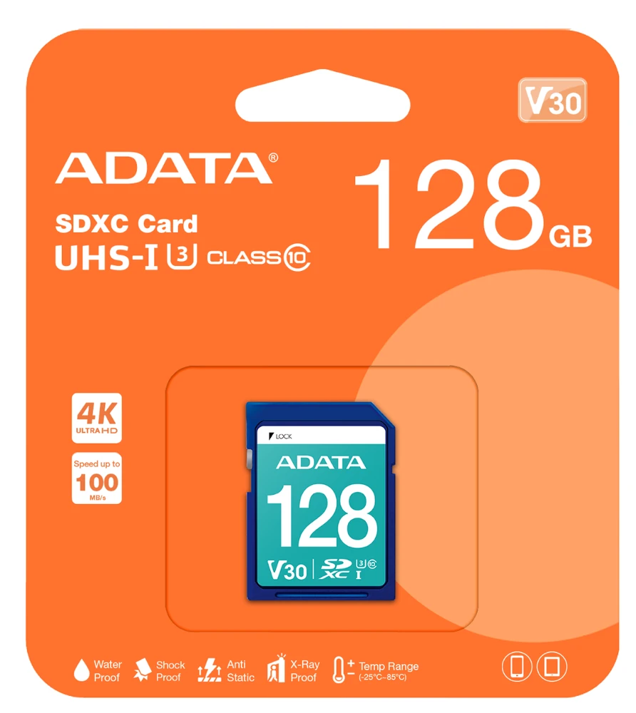 Atminties kortelė ADATA | Premier Pro | UHS-I | 128 GB | SDXC | Flash atminties klasė 10
