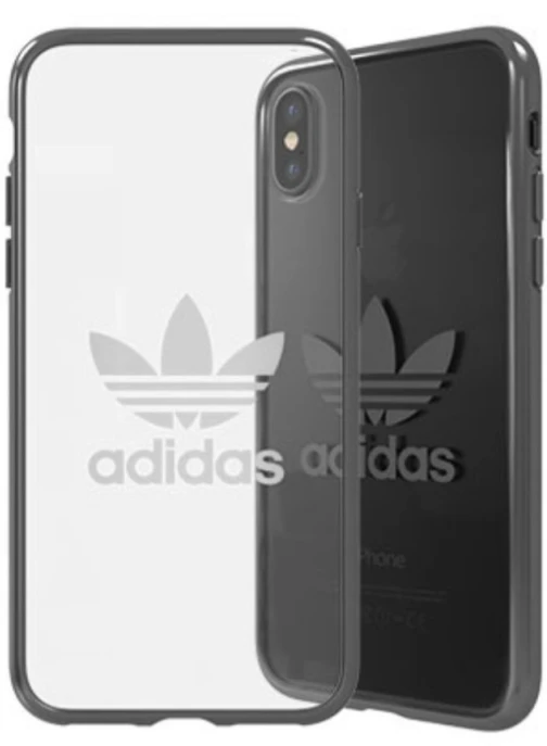 Adidas Clear Case Silikoninis dėklas Apple iPhone X / XS Transparent - Juodas (EU Blister)
