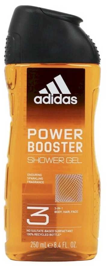 Adidas Power Booster Cleanses Dušo želė kūnui, veidui ir plaukams, visiems odos tipams, 250 ml
