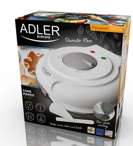 Adler Vaflinė AD 3038 Balta, 1500 W