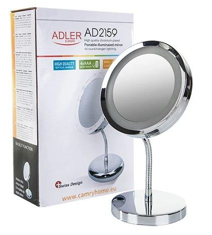 Adler | Veidrodis | AD 2159 | 15 cm | LED veidrodis | Chrome