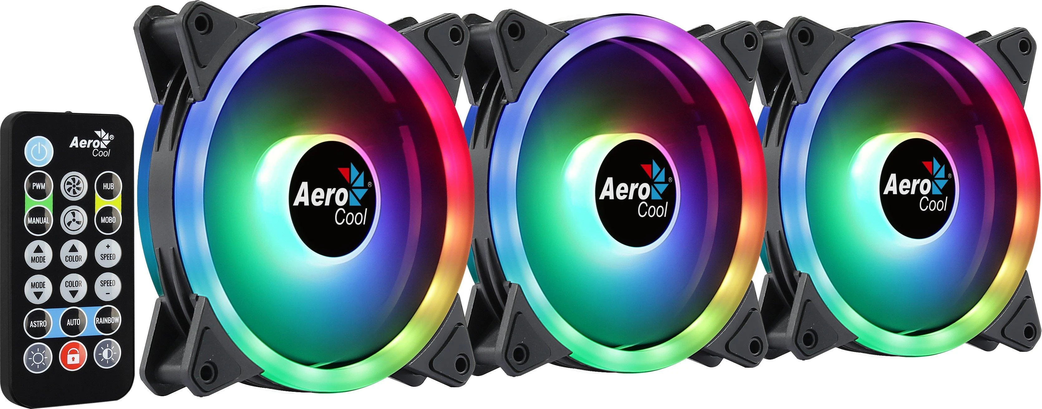 Aerocool Duo12pro ventiliatorių rinkinys su valdymo pultu