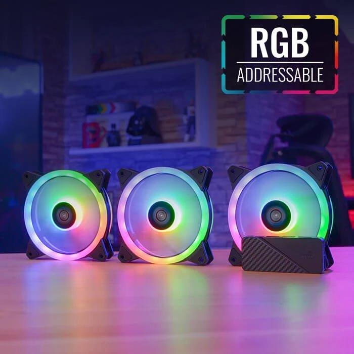 Kompiuterio Ventiliatoriai - Aerocool Duo12pro 3x12cm ARGB, Juoda