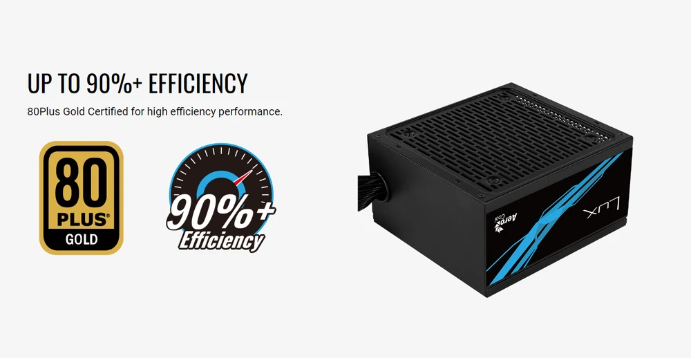 Maitinimo Blokas - Aerocool Lux 1000 W 20+4 Pin ATX Juodas, Mėlynas