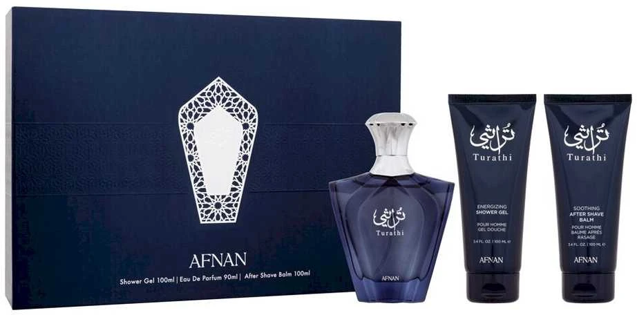 Afnan Turathi Mėlyna EDP parfumuotas vanduo rinkinys vyrams, 90 ml