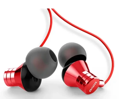 Aiwa ESTM-50USB-C raudonos ausinės su silikoniniais antgaliais
