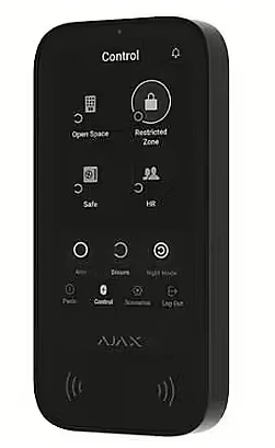Ajax KeyPad TouchScreen belaidė valdymo klaviatūra liečiamu ekranu (Juoda)
