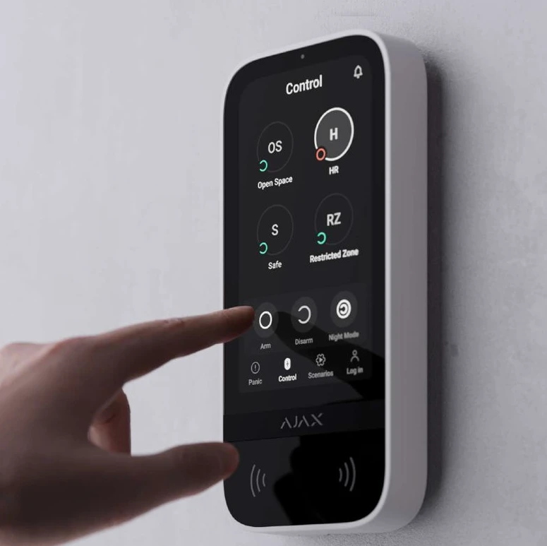Signalizacijos Klaviatūra Ajax Keypad TouchScreen ASP, Baltos spalvos