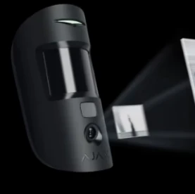 „Ajax MotionCam“ juodas judesio jutiklis su nuotraukų patvirtinimu