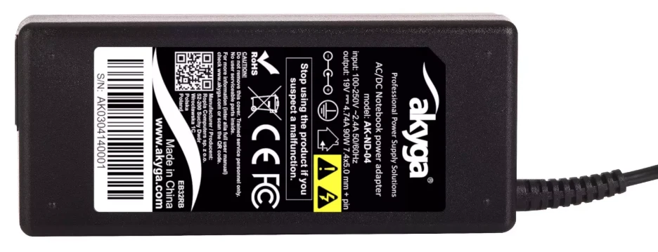 AKYGA AK-ND-04 nešiojamojo kompiuterio maitinimo adapteris AK-ND-04 19V/4.74A 90W 7.4x5.0 mm + kaištis HP