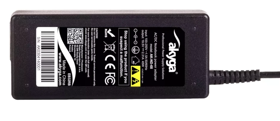 Akyga nešiojamojo kompiuterio maitinimo adapteris 45 W, 3 mm, 2,3 A, 19,5 V (AK-ND-68)