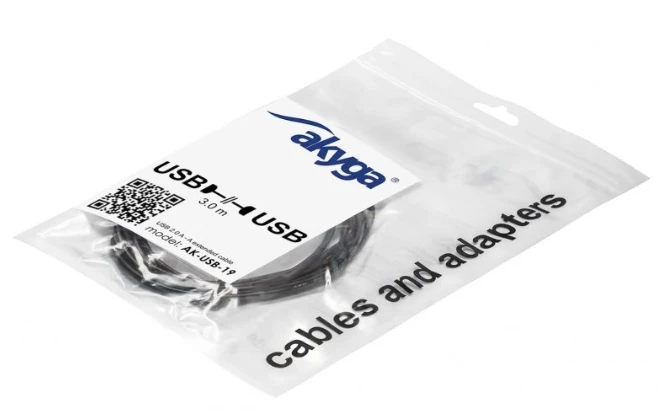 "Akyga" USB kabelis AK-USB-19 USB A (m) / USB A (f) ver. 2.0 3.0m