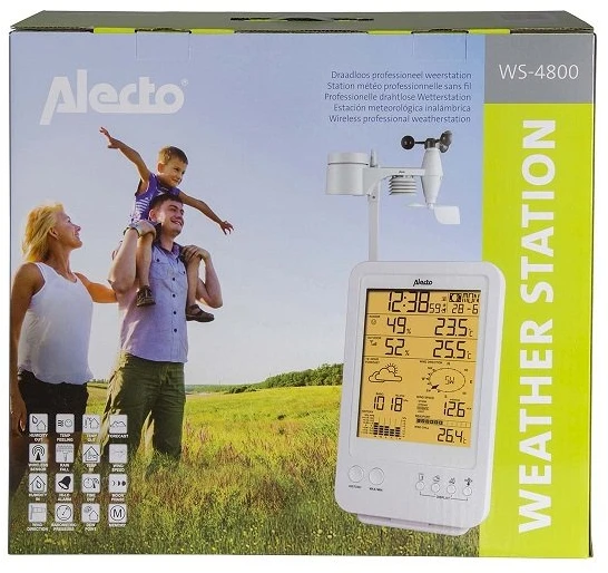 Profesionali meteorologinė stotelė „Alecto WS-4800“ su belaidžiu jutikliu