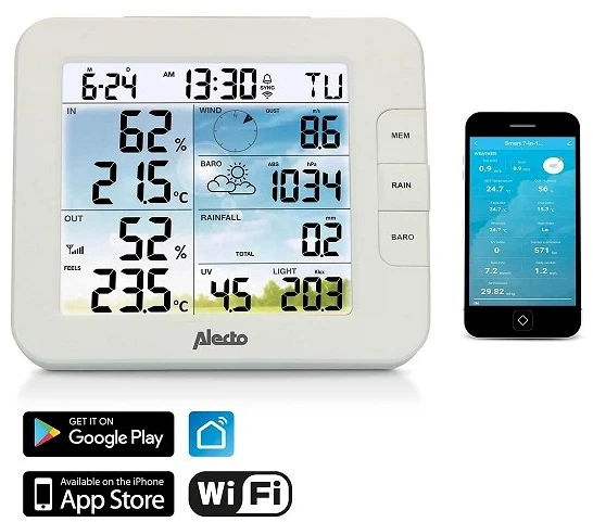 „Alecto WS5400“ meteorologinė stotis, „WS6610 Professional“ – 8 viename su „Wi-Fi“