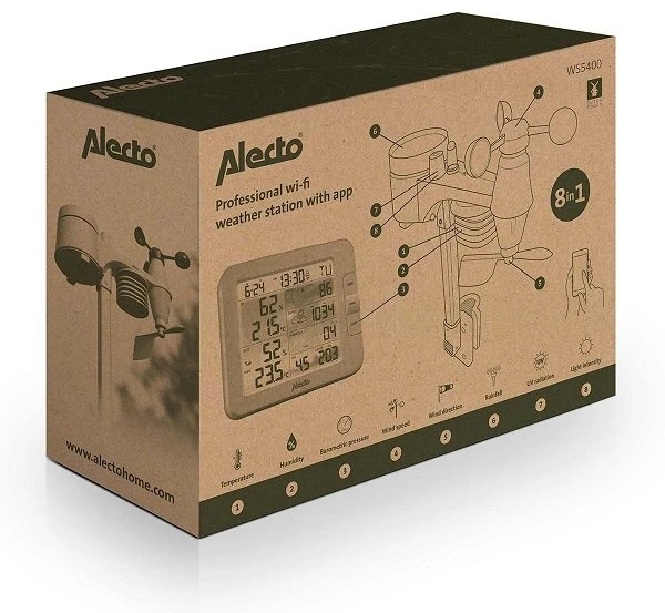 „Alecto WS5400“ meteorologinė stotis, „WS6610 Professional“ – 8 viename su „Wi-Fi“