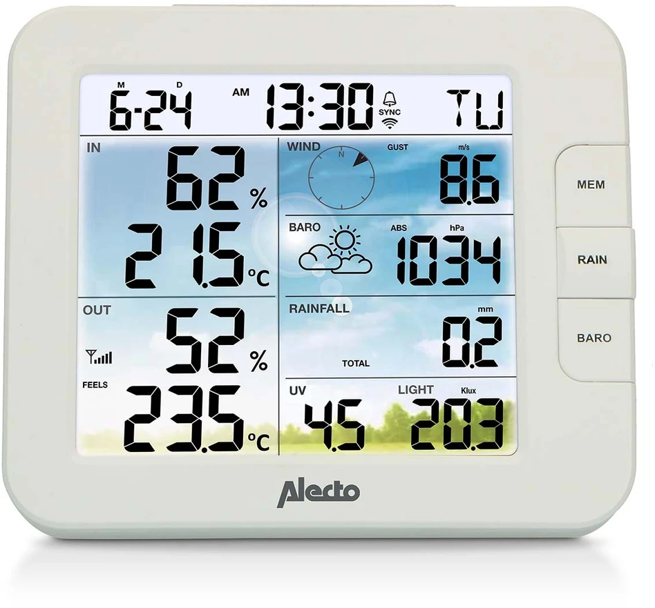 „Alecto WS5400“ meteorologinė stotis, „WS6610 Professional“ – 8 viename su „Wi-Fi“