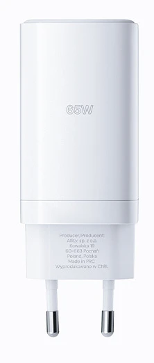 Allity Sp. su o.o. Allity sieninis įkroviklis GaN PD QC ATC-01-65WACC 2x USB-C 1x USB-A 65W juodas