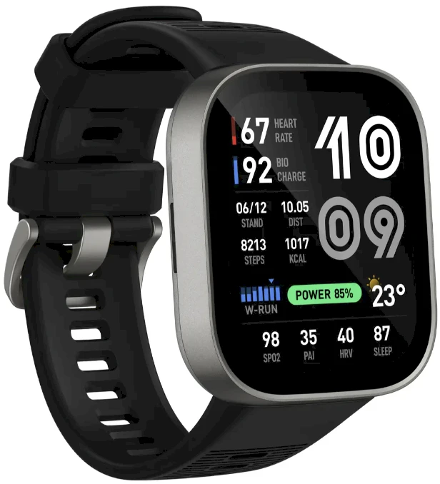 Išmanusis laikrodis Amazfit Bip Max 5,26 cm (2.07") AMOLED Skaitmeninis 432 x 514 px Ekran dotykowy Sidabrinė Wi-Fi GPS (W2568EU1N)