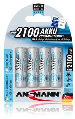 Ansmann 2100 mAh įkraunamos AA baterijos pakuotėje