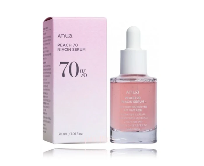 Anua Peach 70 Niacin Serum Šviesinantis veido serumas su persikų ekstraktu ir niacinamidu, 30 ml