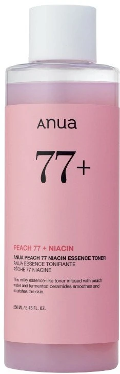 Anua Peach 77 Niacin Essence Toner Veido tonikas su persikų ekstraktu ir niacinamidu, 250 ml
