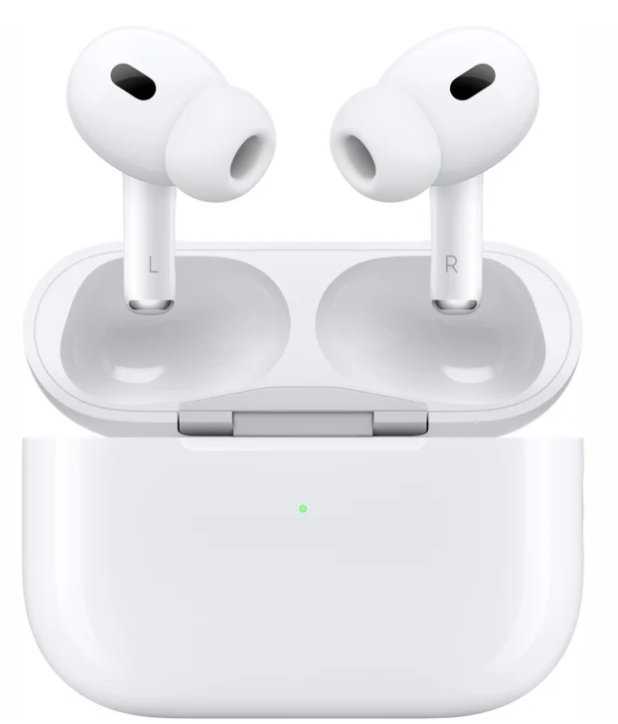 Ausinės Apple AirPods Pro (2 kartos) su "MagSafe" dėklu (USB-C), baltos spalvos