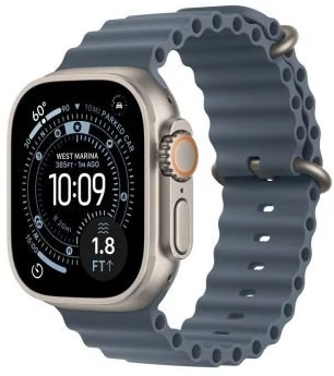 Išmanusis laikrodis Apple Watch Ultra 3 (2025) 5G 49mm Natural Titanium Case with Ocean Band – Anchor Mėlyna