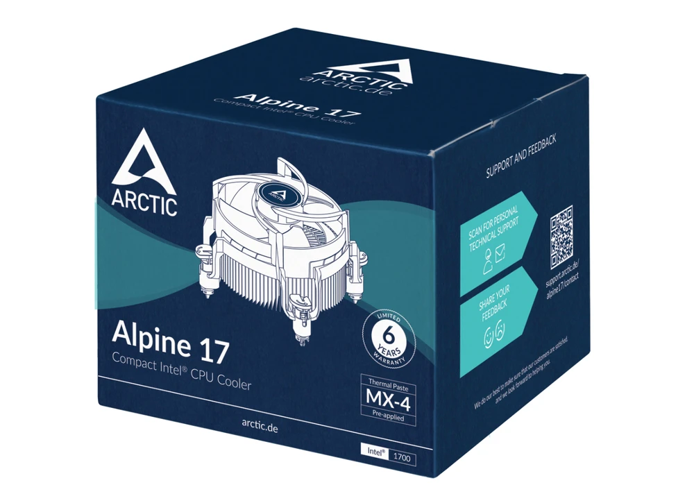 ARCTIC Alpine 17 procesoriaus aušintuvas, Intel 1700