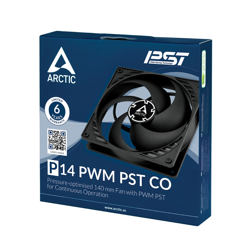 ARCTIC P14 PWM PST CO Kompiuterio korpusui Aušintuvas 14 cm Juoda