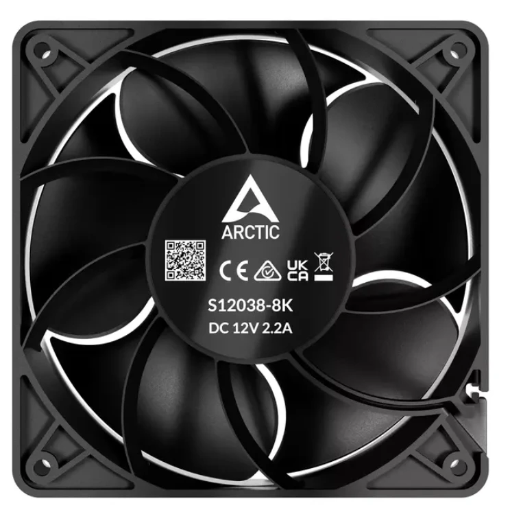 ARCTIC S12038-8 serverio ventiliatoriai, 4-pin, 120mm, 3 vnt.