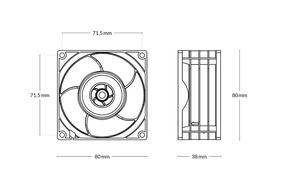 ARCTIC S8038-7K serverio ventiliatorius, 4-pin, 80mm
