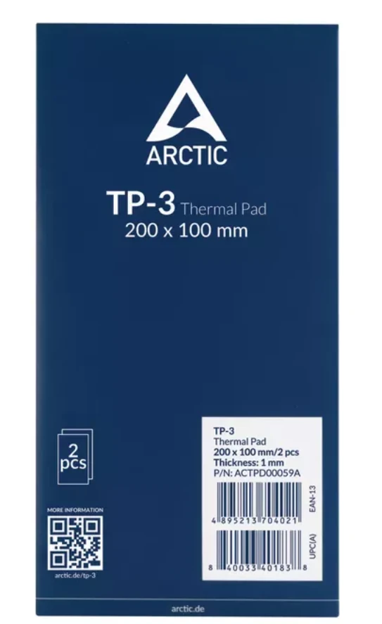 Termo padas ARCTIC TP-3 200x100x1.0mm, 2 vnt.