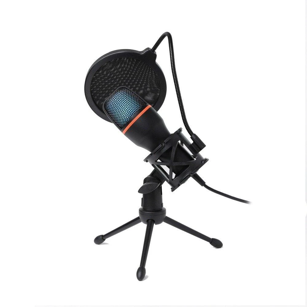 ART talpinis stovimas mikrofonas su membrana AC-02 trikojo USB LED