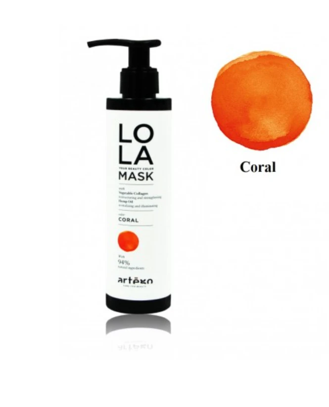 Artègo Lola Your Beauty Colour Mask Coral plaukų kaukė, 200 ml