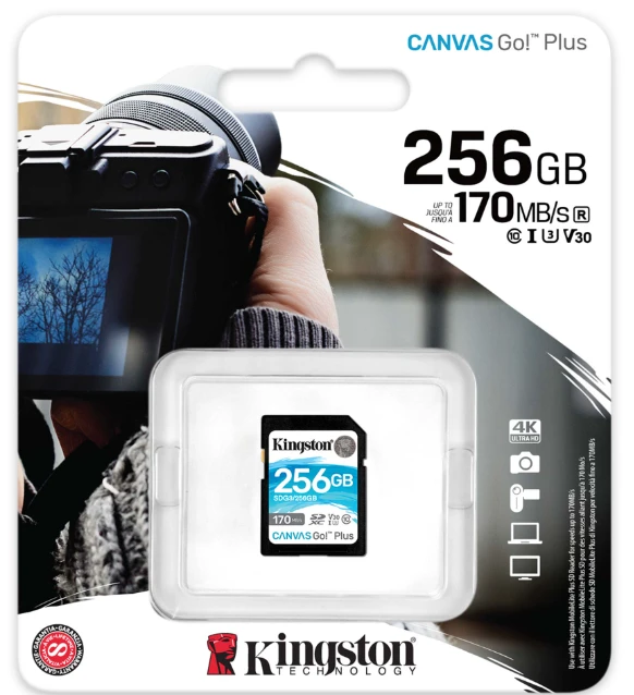 Atminties kortelė Kingston 256GB SDXC Canvas Go Plus 170R C10 UHS-I U3 V30