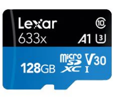 Atminties kortelė Lexar | Didelio našumo 633x | UHS-I | 128 GB | micro SDXC